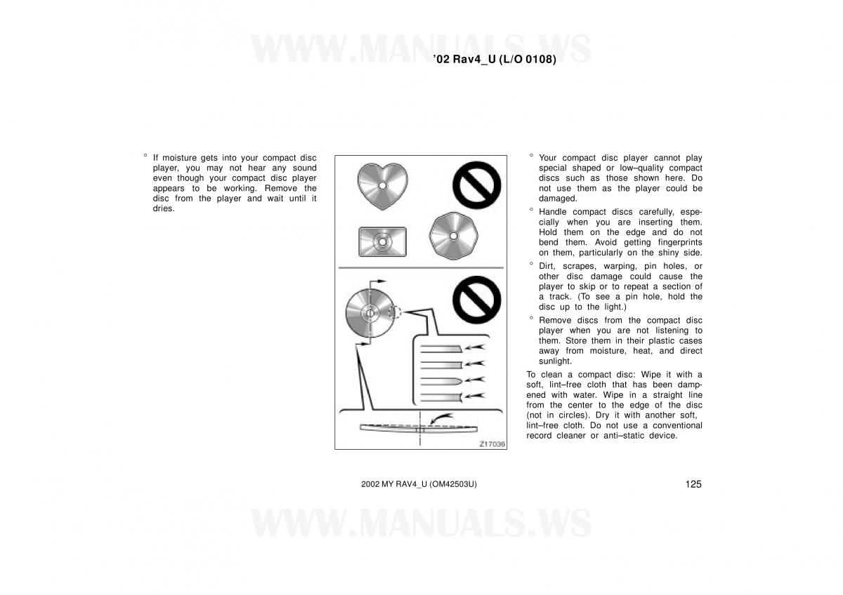 Toyota RAV4 II 2 owners manual / page 125