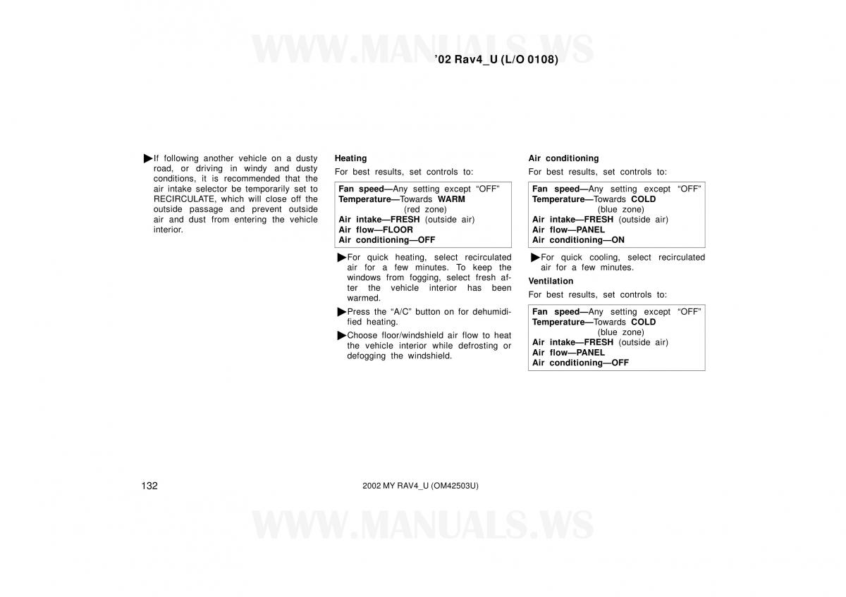 Toyota RAV4 II 2 owners manual / page 132