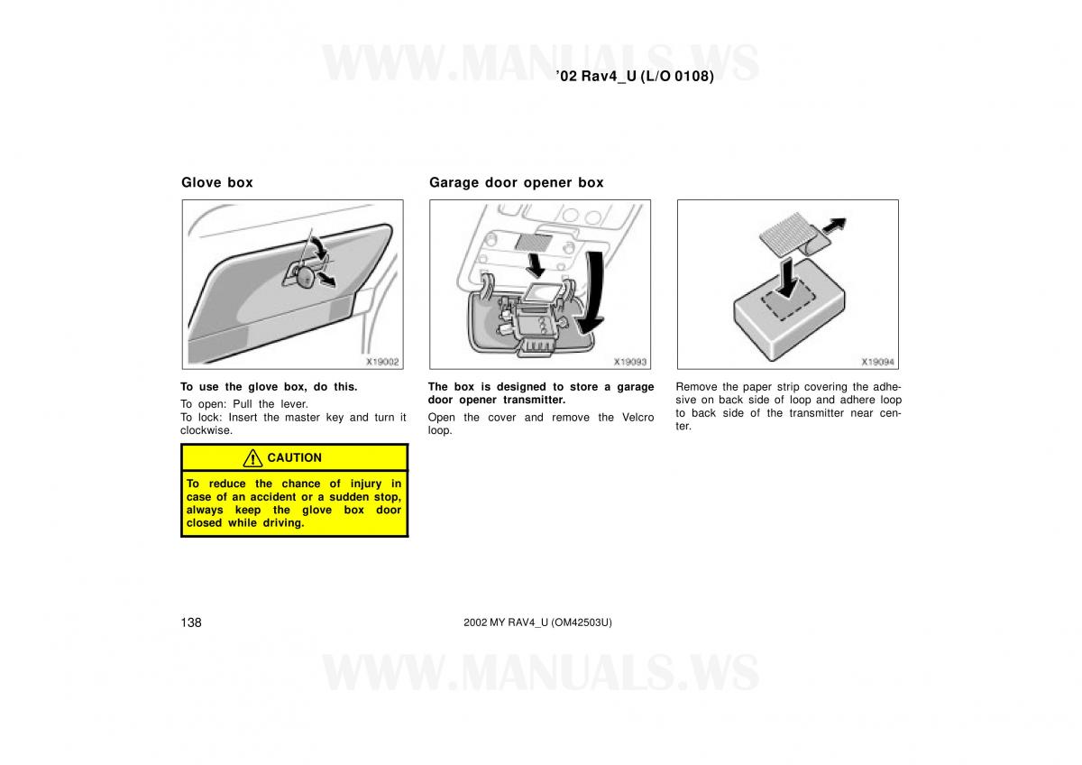 Toyota RAV4 II 2 owners manual / page 138