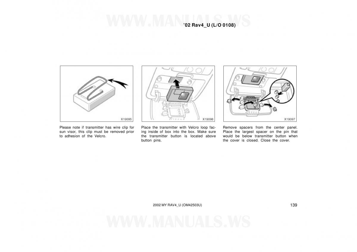 Toyota RAV4 II 2 owners manual / page 139