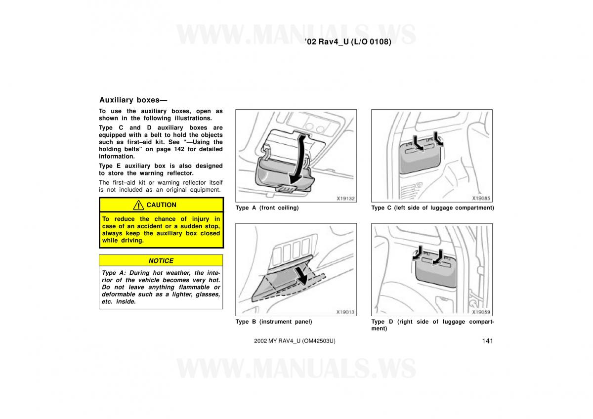 Toyota RAV4 II 2 owners manual / page 141