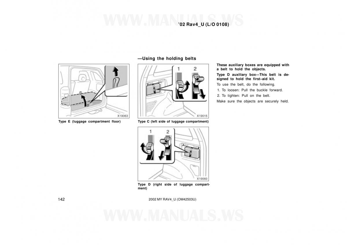 Toyota RAV4 II 2 owners manual / page 142