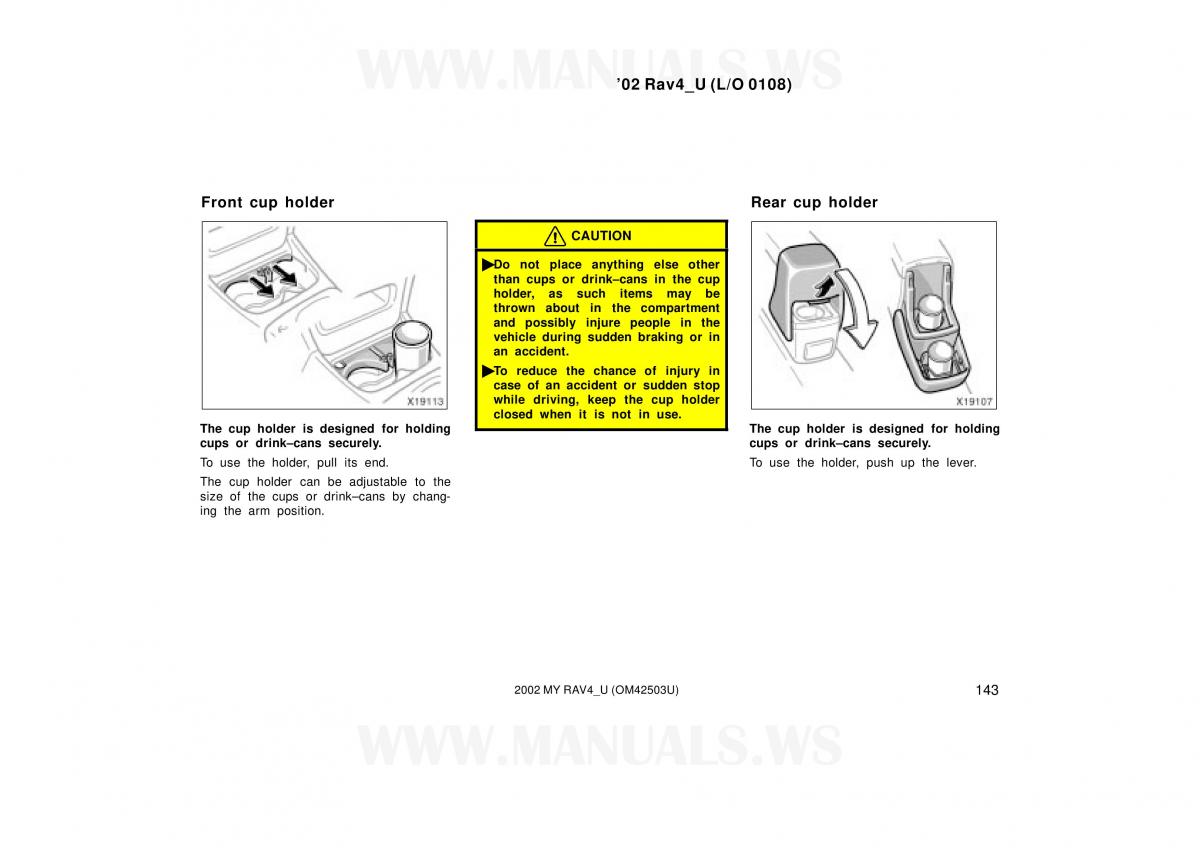 Toyota RAV4 II 2 owners manual / page 143