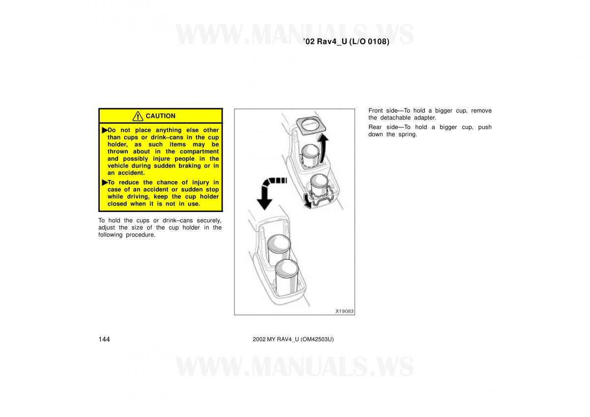 Toyota RAV4 II 2 owners manual / page 144