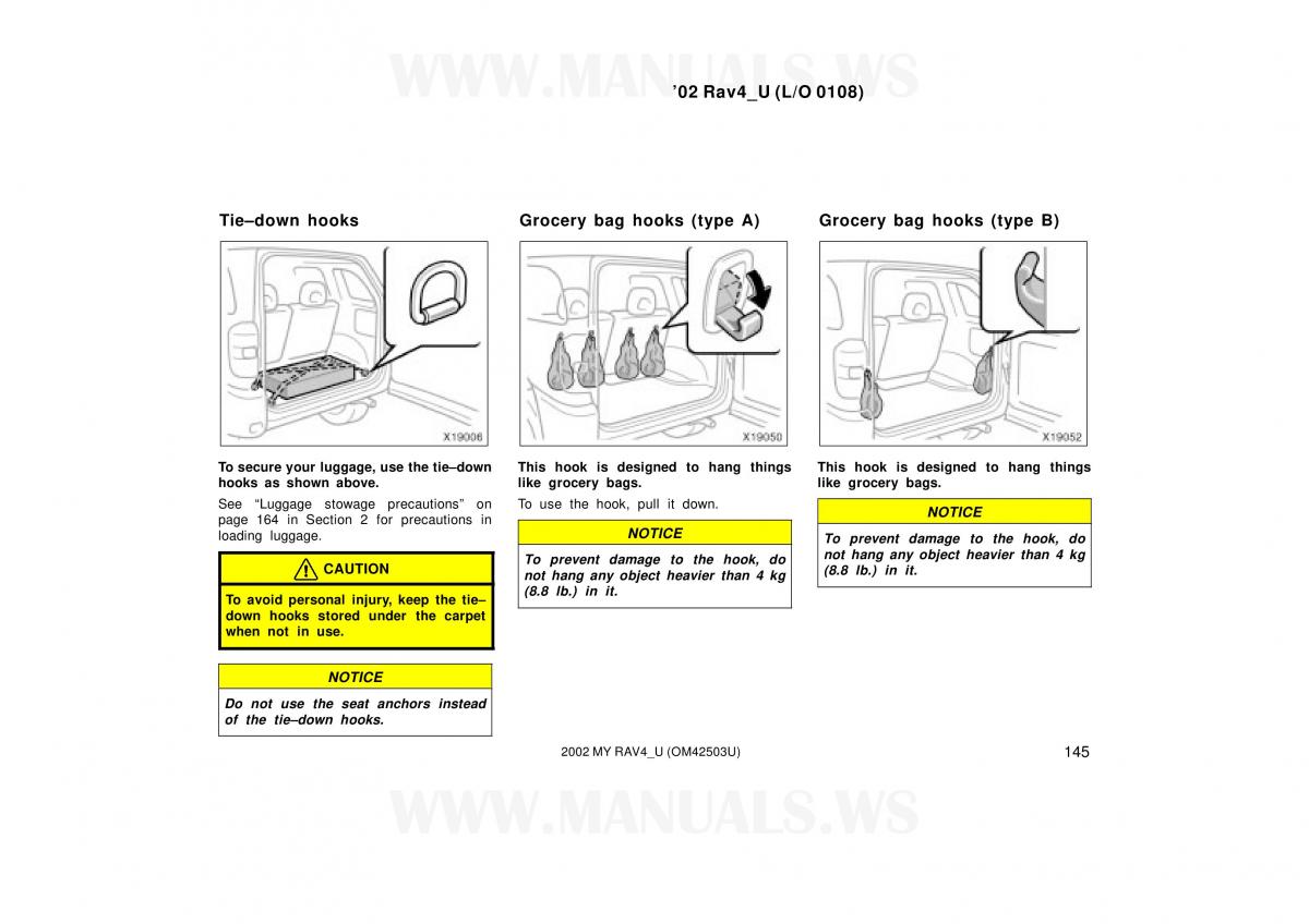 Toyota RAV4 II 2 owners manual / page 145