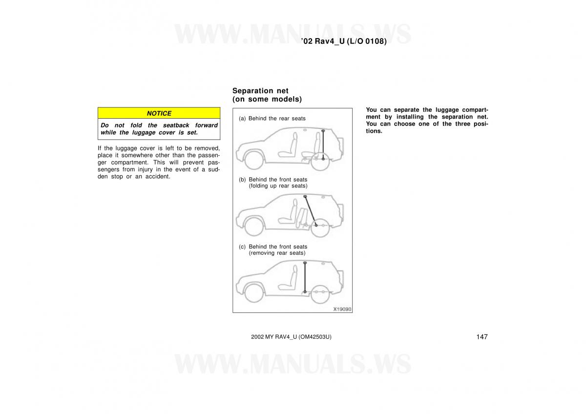 Toyota RAV4 II 2 owners manual / page 147