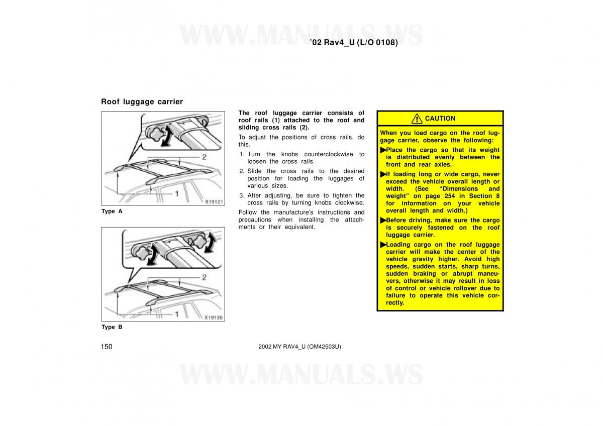 Toyota RAV4 II 2 owners manual / page 150