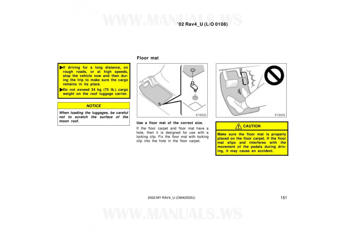 Toyota RAV4 II 2 owners manual / page 151