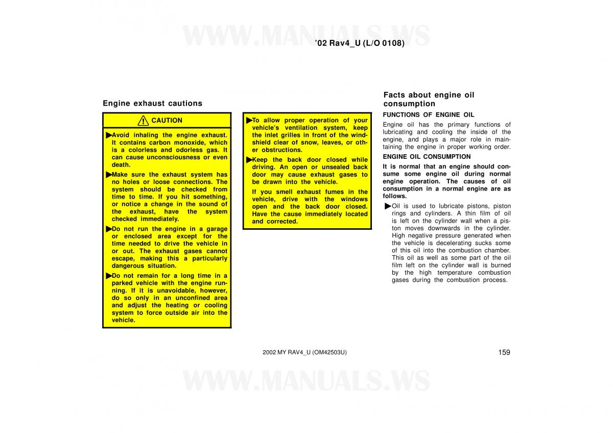 Toyota RAV4 II 2 owners manual / page 159