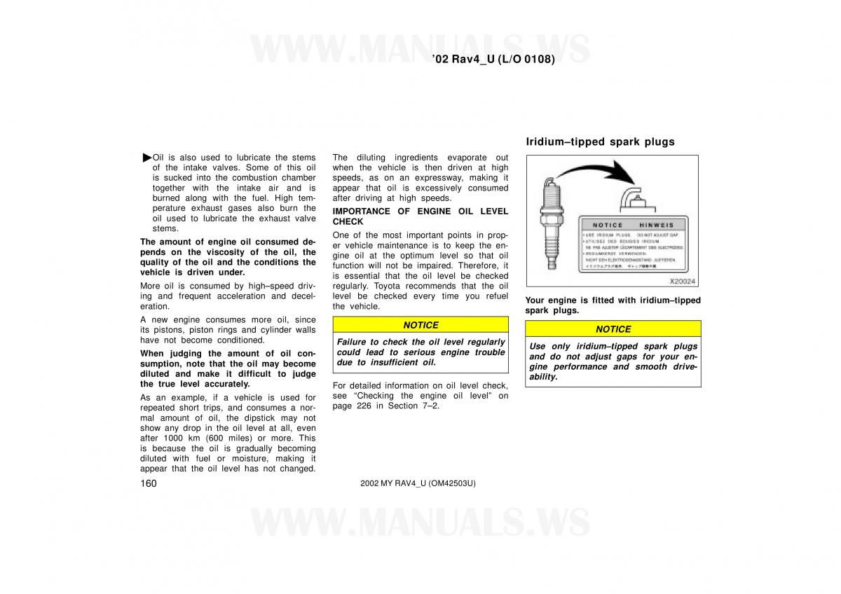 Toyota RAV4 II 2 owners manual / page 160