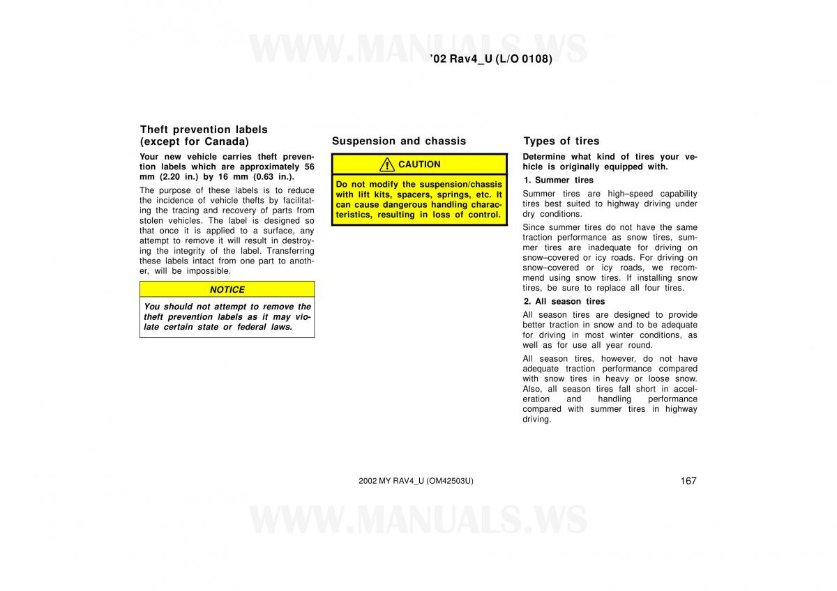 Toyota RAV4 II 2 owners manual / page 167