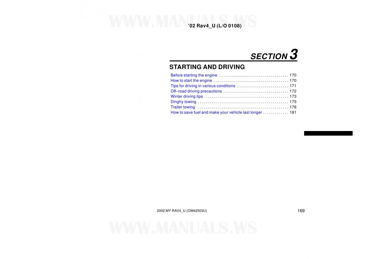 Toyota RAV4 II 2 owners manual / page 169