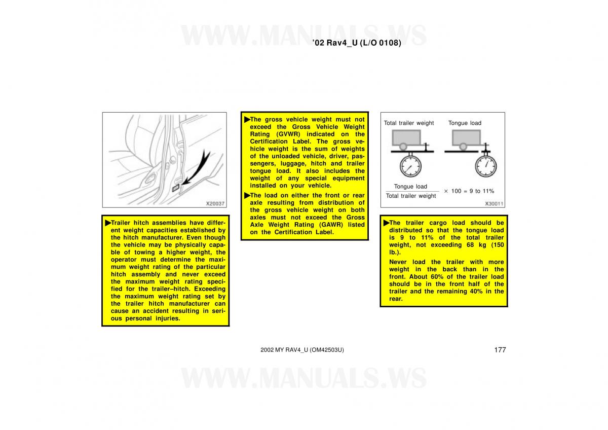 Toyota RAV4 II 2 owners manual / page 177