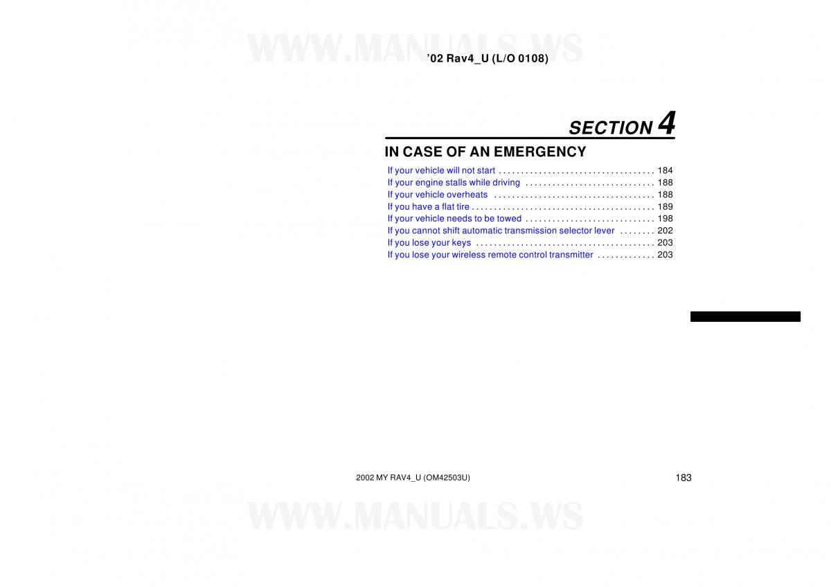 Toyota RAV4 II 2 owners manual / page 183