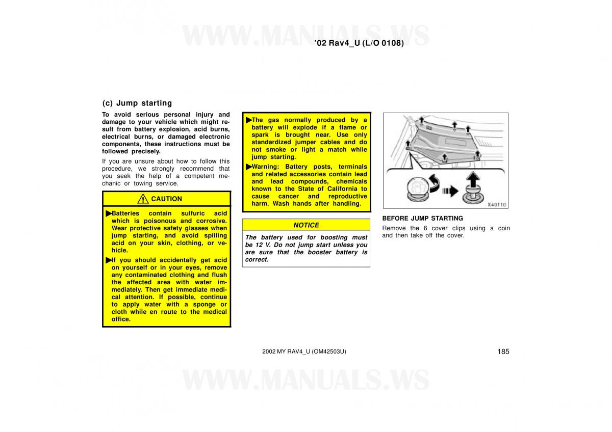 Toyota RAV4 II 2 owners manual / page 185