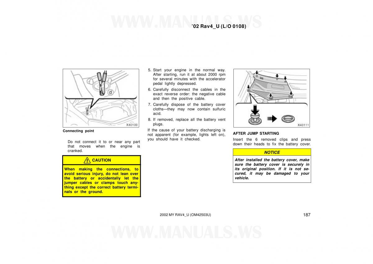 Toyota RAV4 II 2 owners manual / page 187