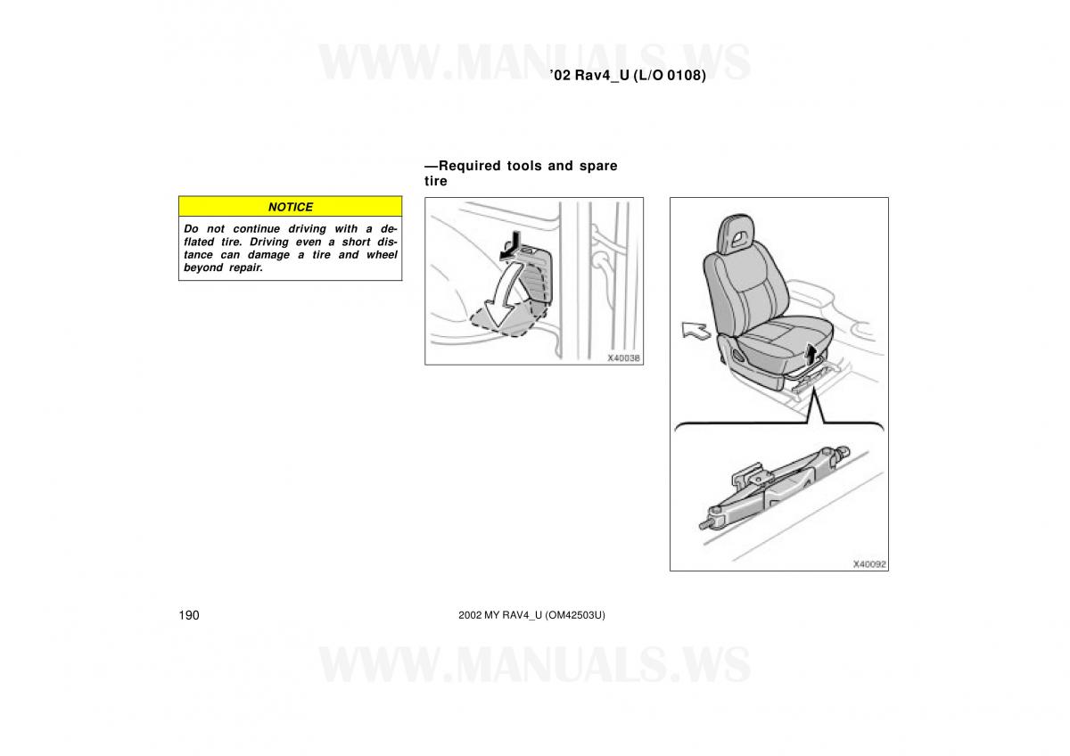 Toyota RAV4 II 2 owners manual / page 190