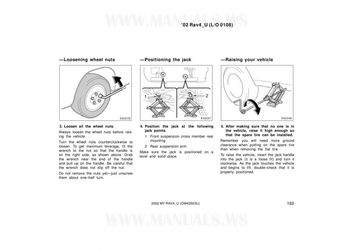 Toyota RAV4 II 2 owners manual / page 193