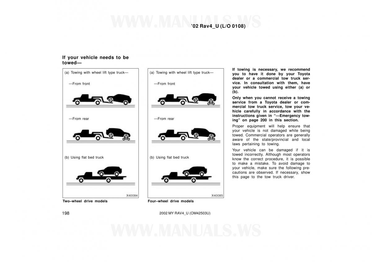 Toyota RAV4 II 2 owners manual / page 198