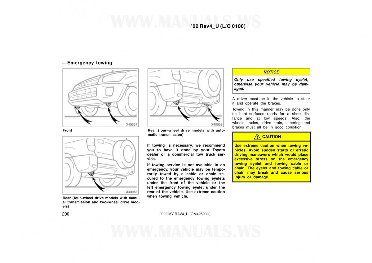 Toyota RAV4 II 2 owners manual / page 200