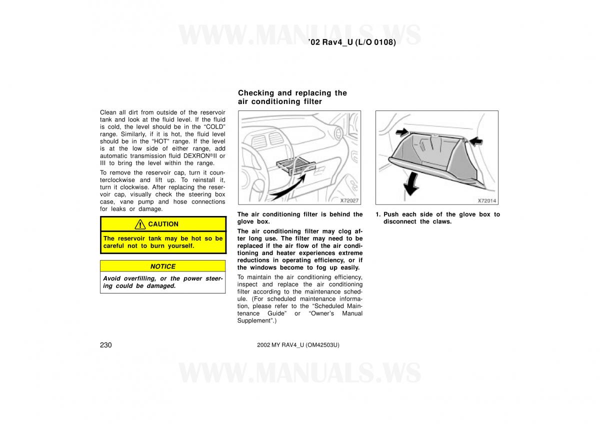 Toyota RAV4 II 2 owners manual / page 230