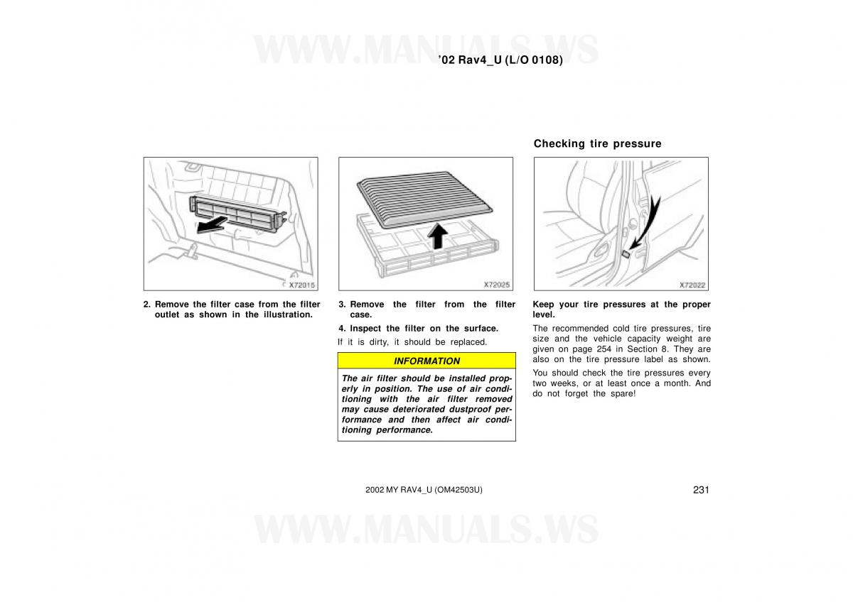 Toyota RAV4 II 2 owners manual / page 231