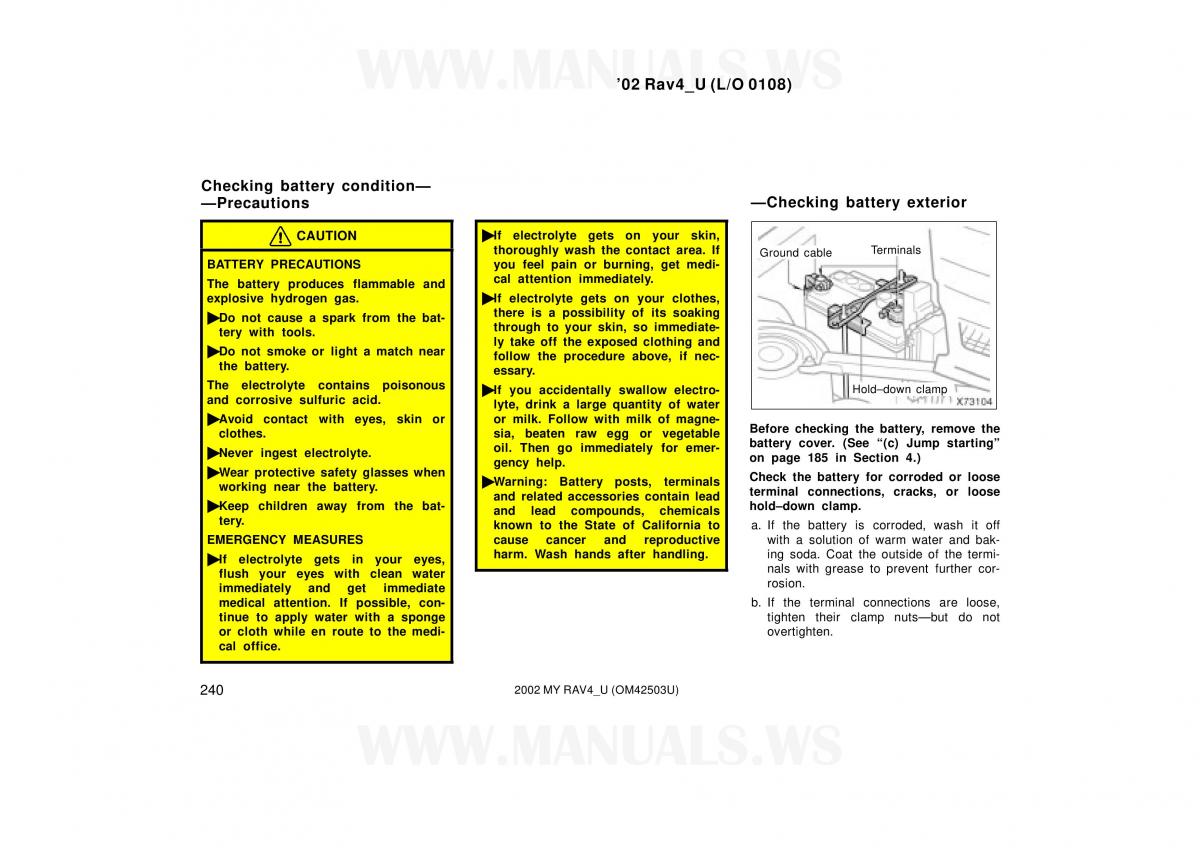 Toyota RAV4 II 2 owners manual / page 240