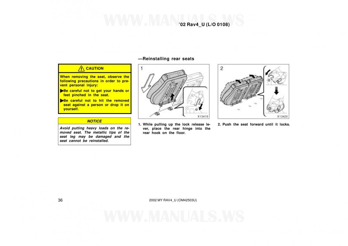 Toyota RAV4 II 2 owners manual / page 36