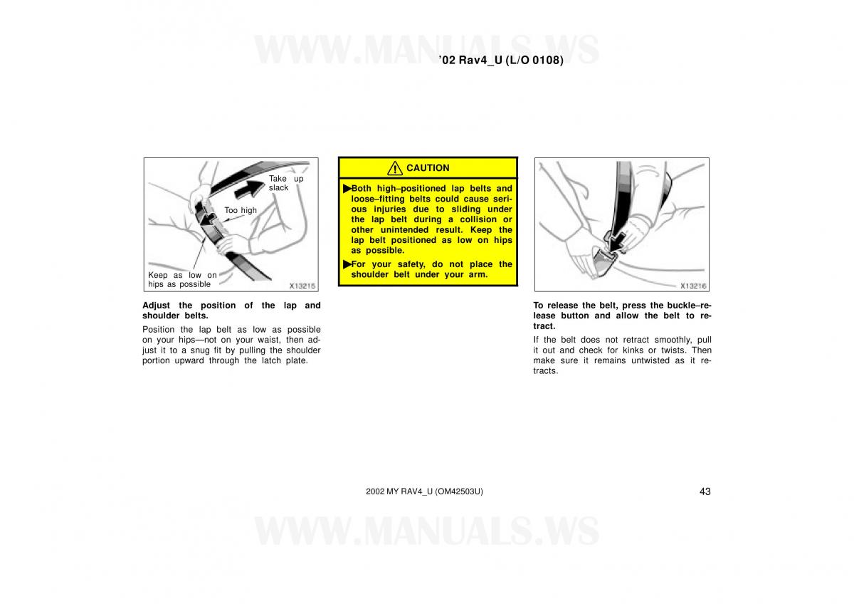 Toyota RAV4 II 2 owners manual / page 43