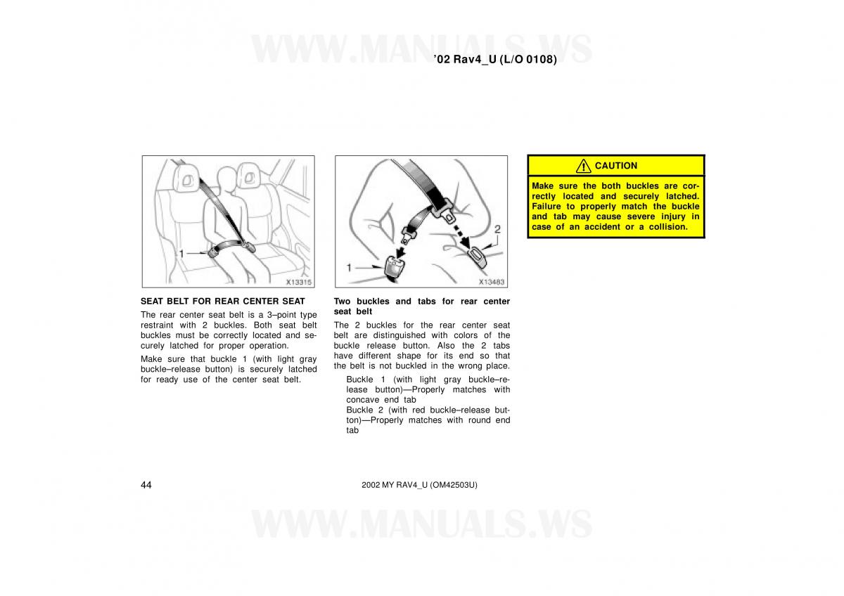 Toyota RAV4 II 2 owners manual / page 44