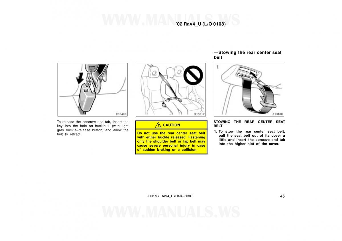 Toyota RAV4 II 2 owners manual / page 45