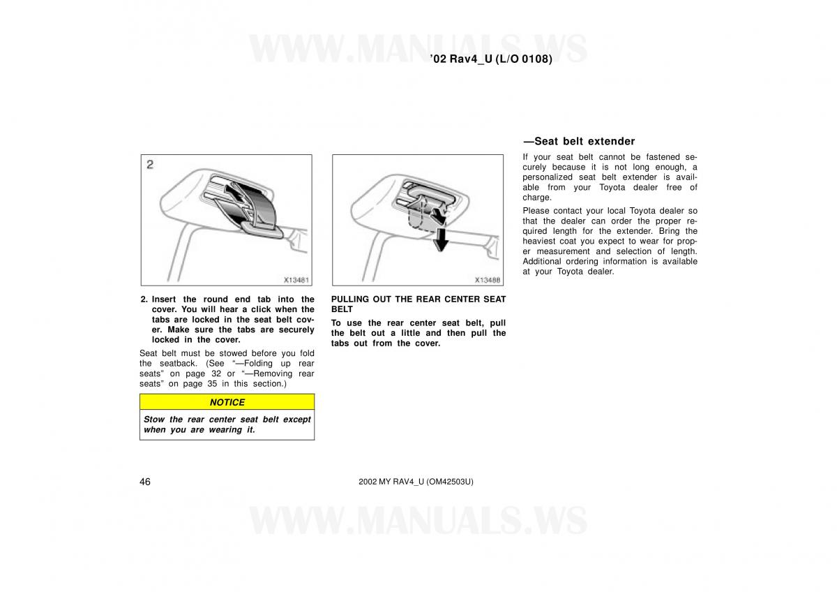 Toyota RAV4 II 2 owners manual / page 46