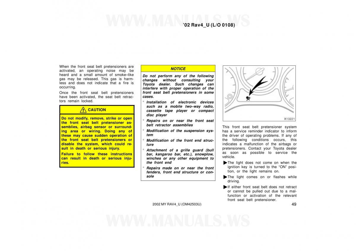 Toyota RAV4 II 2 owners manual / page 49