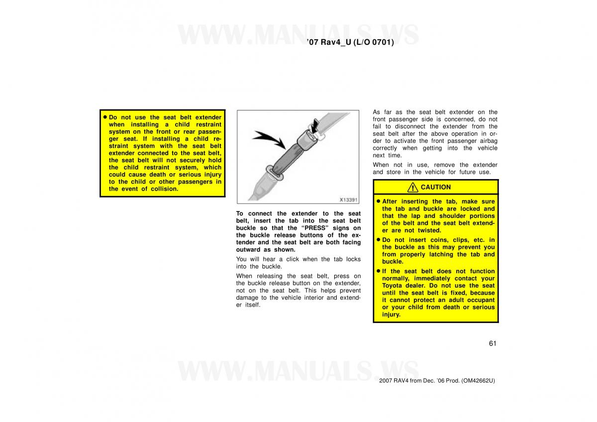 Toyota RAV4 III 3 owners manual / page 61