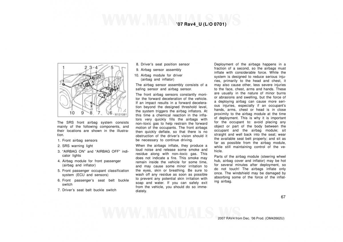 Toyota RAV4 III 3 owners manual / page 67