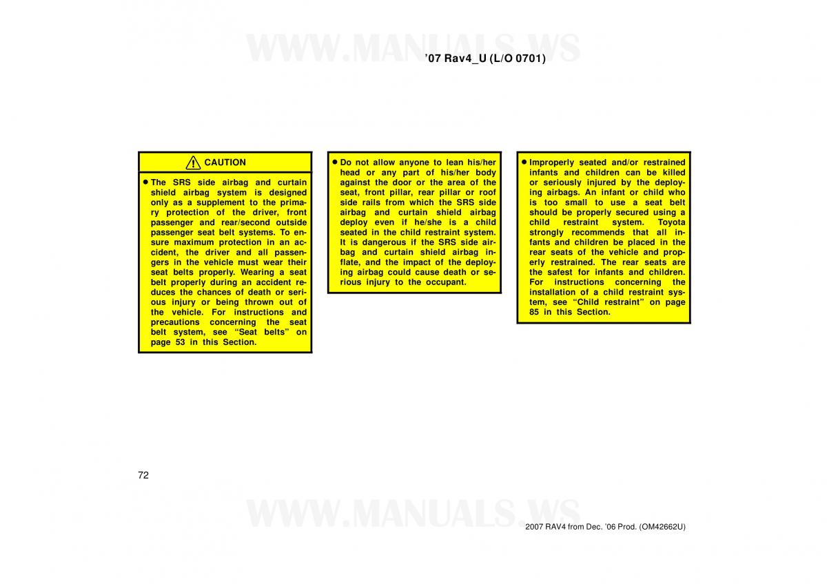 Toyota RAV4 III 3 owners manual / page 72