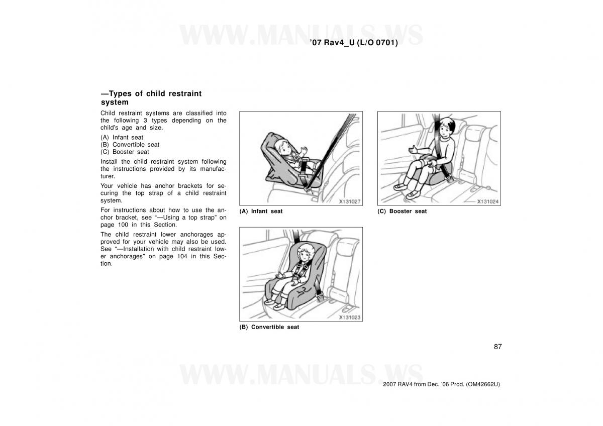 Toyota RAV4 III 3 owners manual / page 87