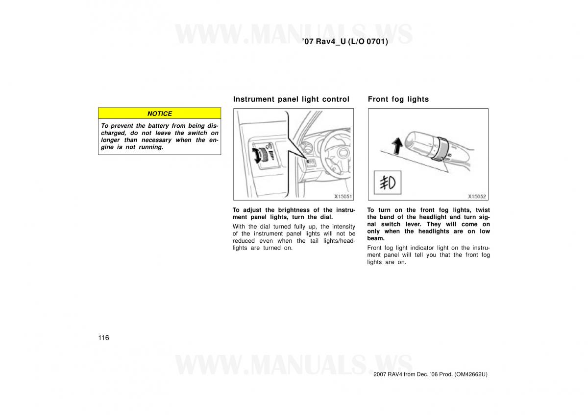 Toyota RAV4 III 3 owners manual / page 116