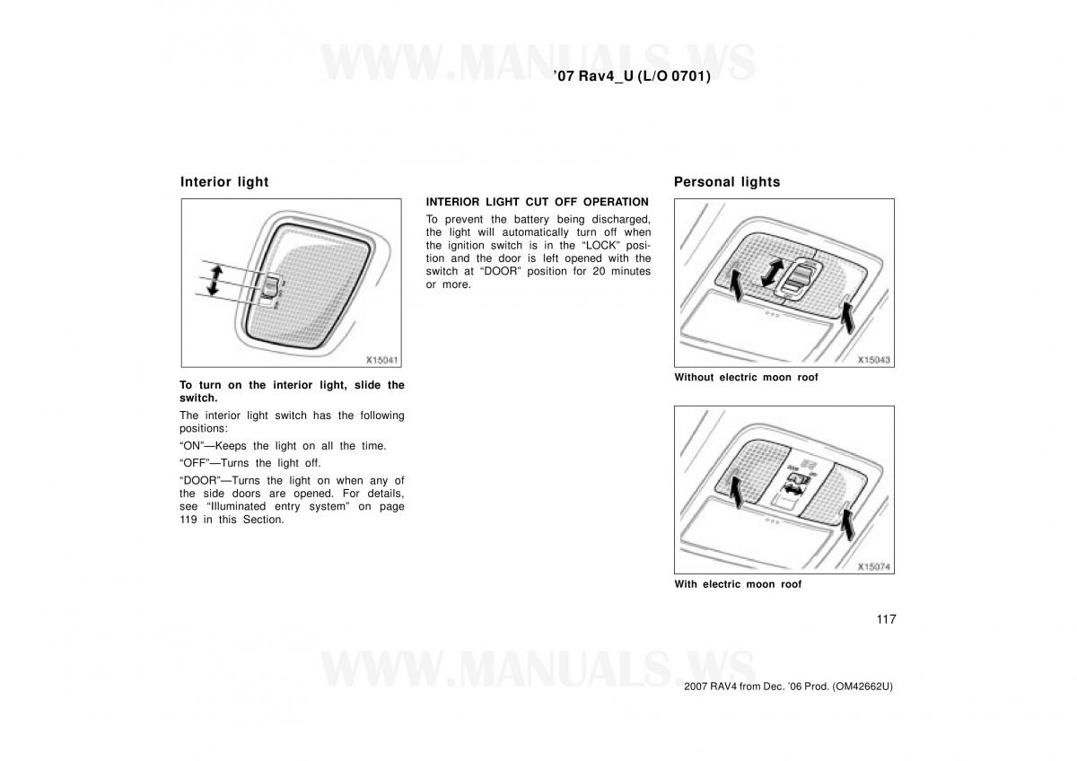 Toyota RAV4 III 3 owners manual / page 117