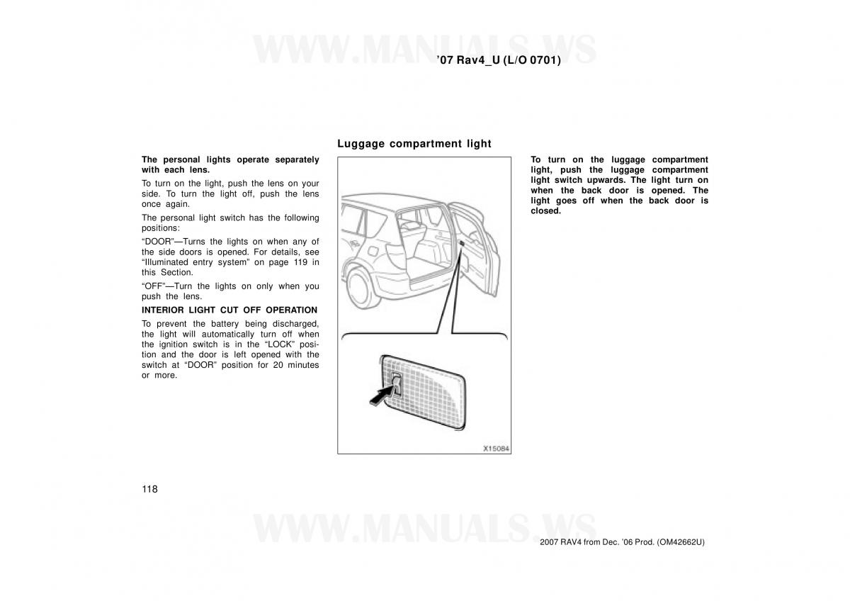 Toyota RAV4 III 3 owners manual / page 118