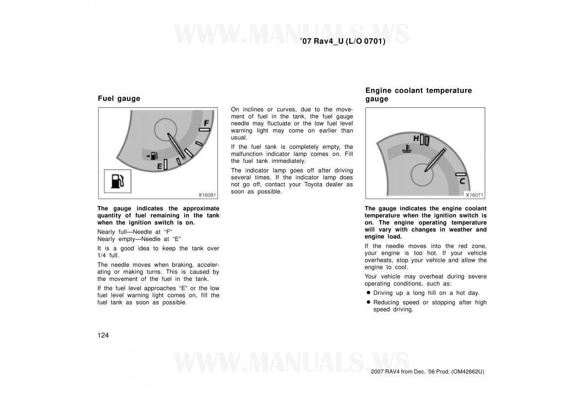 Toyota RAV4 III 3 owners manual / page 124