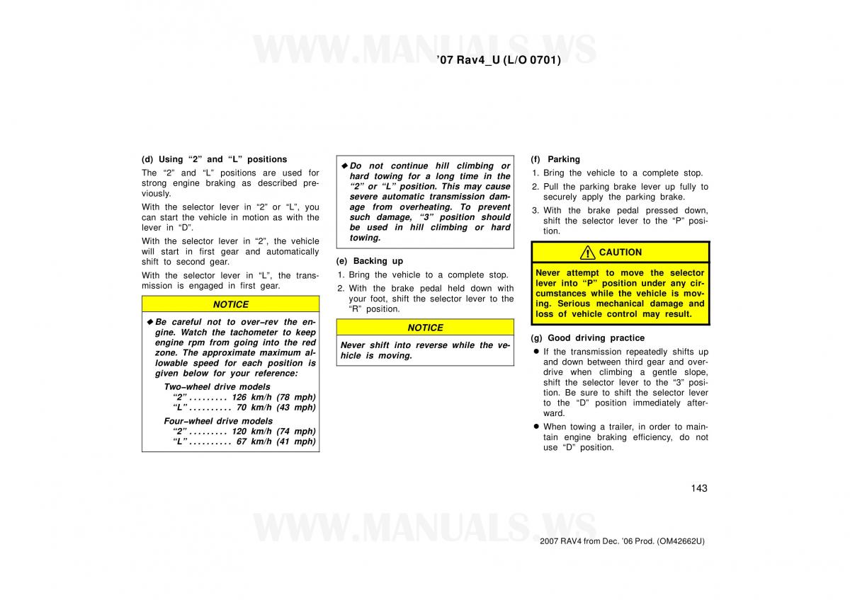 Toyota RAV4 III 3 owners manual / page 143