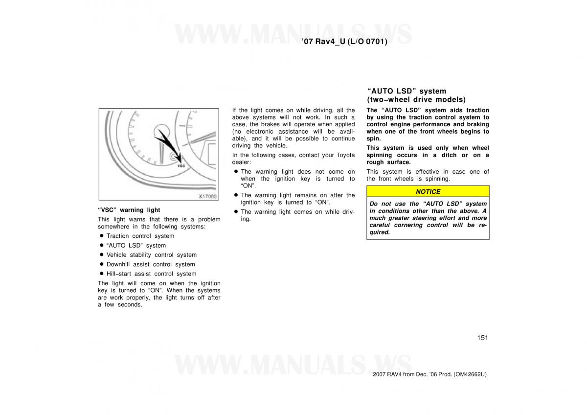 Toyota RAV4 III 3 owners manual / page 151