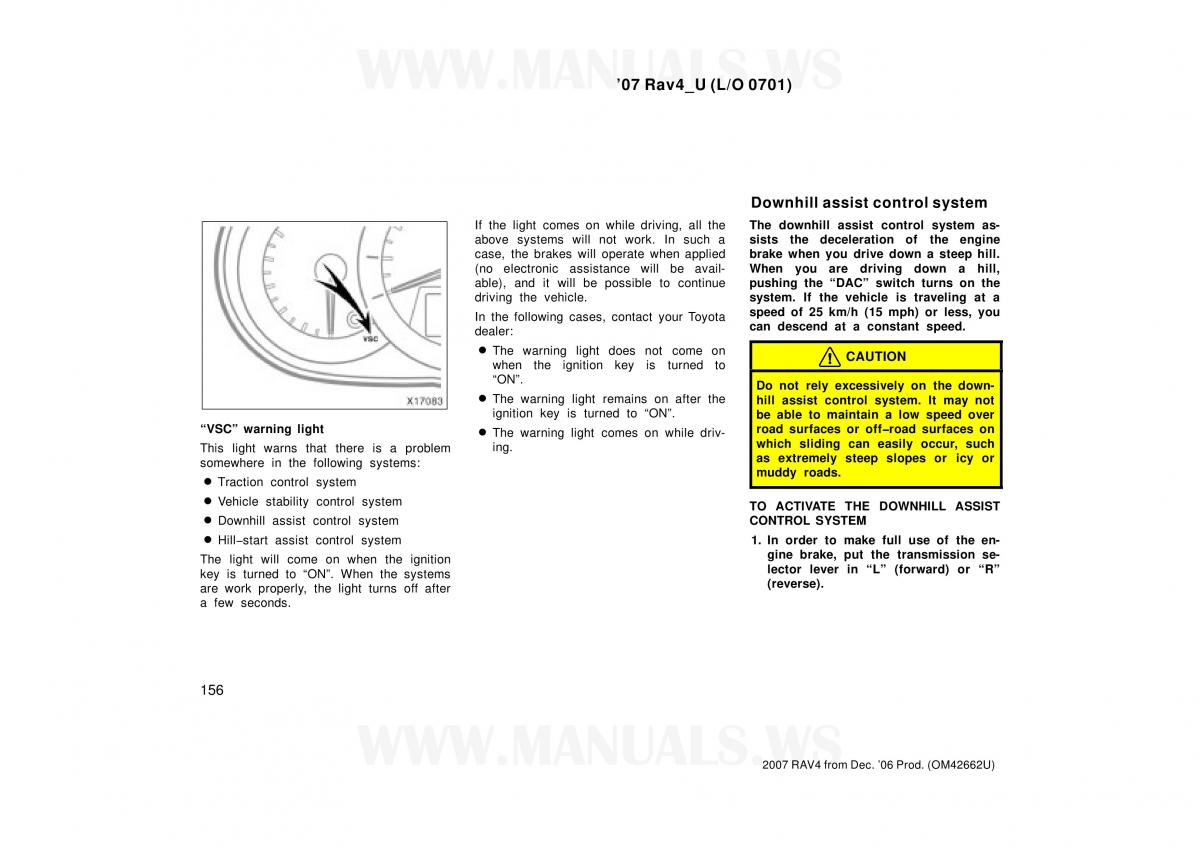 Toyota RAV4 III 3 owners manual / page 156