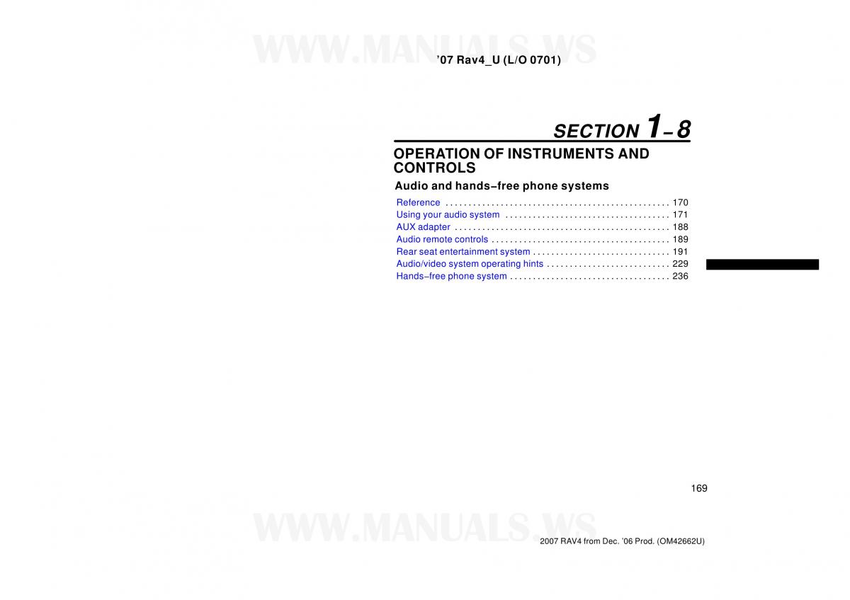 Toyota RAV4 III 3 owners manual / page 169