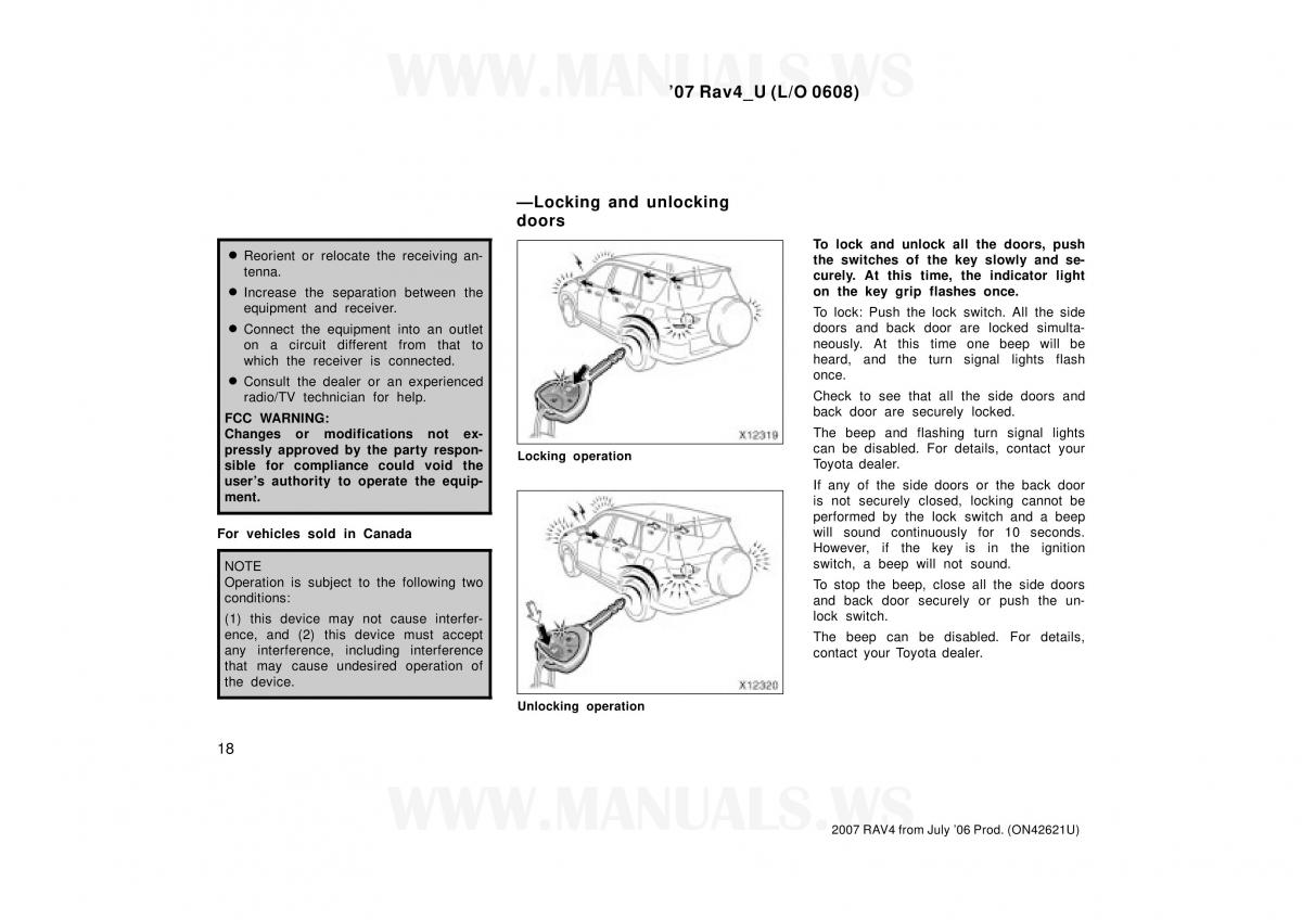 Toyota RAV4 III 3 owners manual / page 18