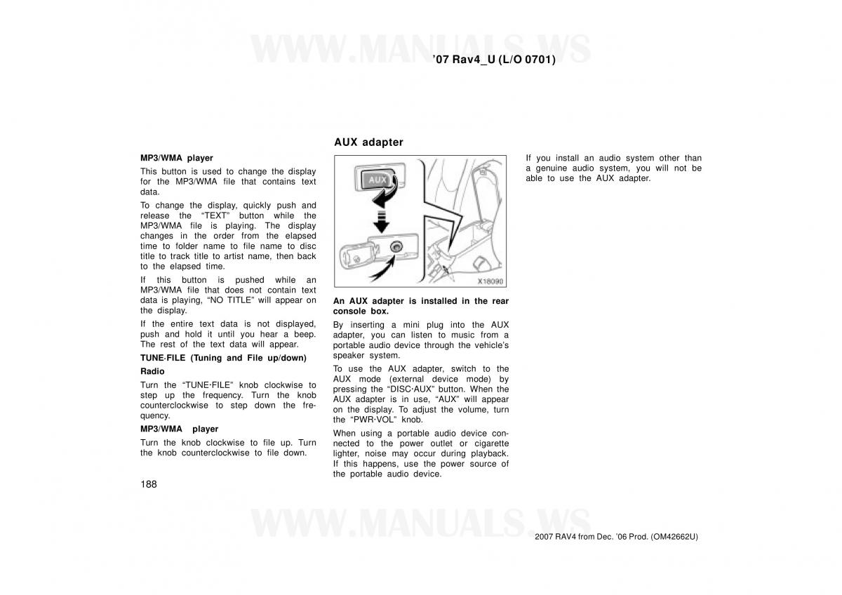 Toyota RAV4 III 3 owners manual / page 188