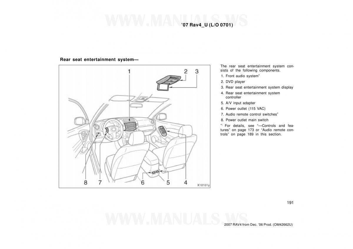 Toyota RAV4 III 3 owners manual / page 191