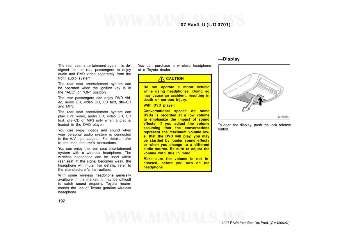 Toyota RAV4 III 3 owners manual / page 192