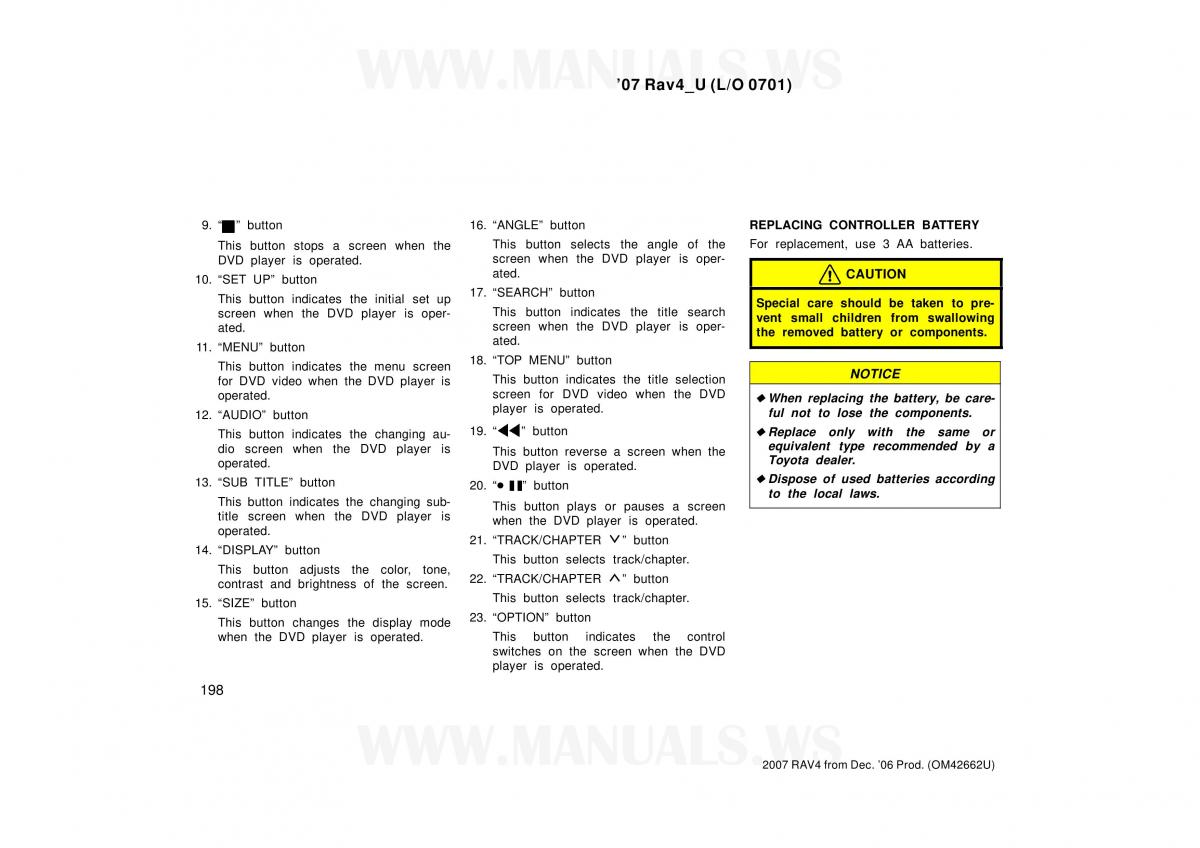 Toyota RAV4 III 3 owners manual / page 198